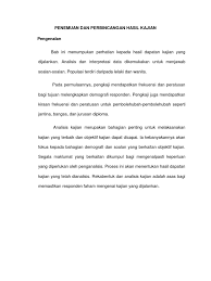 Translate · 4.0 dapatan kajian dan perbincangan bahagian ini membincangkan analisis data dan memaparkan. Penemuan Dan Perbincangan Hasil Kajian