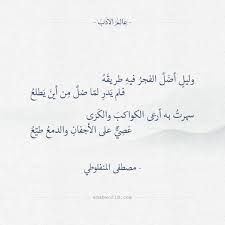 وليل أضل الفجر فيه طريقه مصطفى المنفلوطي عالم الأدب Poem Quotes Beautiful Words Arabic Poetry