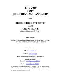 Partial credit can be given. 2019 2020 Tops Questions And Answers Free Download Pdf