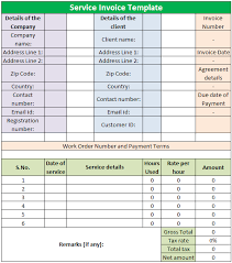 Service Invoice Template Free Download Excel Pdf Ods Csv