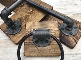 Industrial Rustic Bathroom Set More Use The Wood Strips On The Wall Behind Shelves Of Not Industrial Farmhouse Bathroom Rustic Bathroom Rustic Industrial Decor