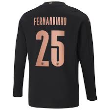 18€ todas las camisetas baratas y replicas de futbol, ropa de entrenamiento de cada club y selección para hombre, mujer y niños. Camiseta De Manga Larga De La 2 Âª Equipacion Del Manchester City Cup 2020 21 Para Ninos Dorsal Fernandinho 25