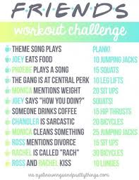 Tv Workouts Friends Workout Challenge Tv Workouts Click For Free Printable Version Eyeliner Wings Pre Friends Workout Tv Workouts Tv Show Workouts