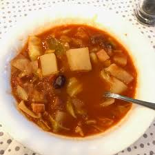 A cannellini bean soup with sweet potatoes, tomatoes, and swiss chard. Made With Aloha Portuguese Bean Soup She Lives Aloha