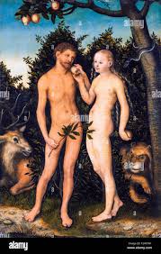 Lucas Cranach the Elder, Adam and Eve in paradise (The Fall), painting,  1533 Stock Photo - Alamy