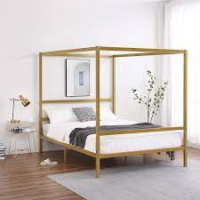 Target / furniture / gold metal bed frames (1735). Buy Vingli Queen Canopy Bed Frame Metal Bed Frame With Headboard Gold Online In Kazakhstan B092qw1kn2