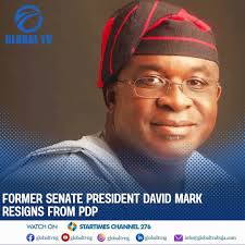 Former President of the Senate, David Mark, has tendered his resignation  from the People's Democratic Party, PDP. Mark, a founding member of the  PDP, resigned from the party following his appointment as