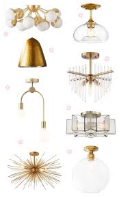 Gold Brass Light Fixture Shopping Guide A Beautiful Mess Brass Light Fixture Bedroom Light Fixtures Brass Lighting