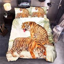 3d Tiger Printed Bedding Set 2 3pcs Single Double Full Queen King Size Bedroom Decor Wish Tween Girl Bedroom Quilt Cover Sets Print Bedding
