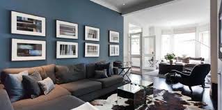 Columns and walls of ancient blue wall with yellow couch interior design. Colour Trend For 2017 Denim Blue The Rug Seller Blog