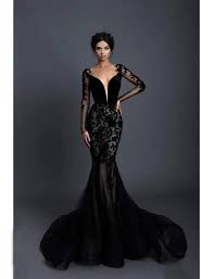 The latest trend of mermaid wedding dresses. 35 Beautiful Black Mermaid Dresses Fashion Place Black Mermaid Dress Gothic Wedding Dress Black Wedding Dresses