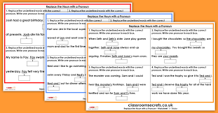 My father has two cars. Replace The Noun With A Pronoun Ks2 Gps Sats Test Practice Classroom Secrets