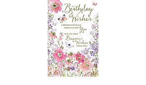 You need cooler and better gift. Amazon Com Happy Birthday Flowers And Butterflies Traditional Female New Greetings Card Kitchen Dining