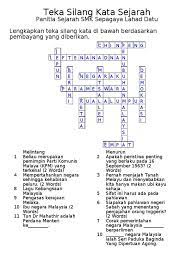 Buku teks sejarah tingkatan empat ms. Kuiz Teka Silang Kata Sejarah