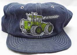 Vtg Rare Nos Steiger Green Tractor Snapback Farmer Blue Denim Hat Cap Case Ih Hats Vintage Hats Trucker Hat
