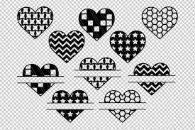 Download Valentine Svg Hearts Svg Dxf Heart Split Monogram Svg By Aivosdesigns Thehungryjpeg Com