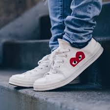 Comme Des Garcons Play X Converse Chuck Taylor Multi Heart 1970s Hi Comme Des Garcons X Converse Chuck Taylor All Star 70s Hidden Heart Chucks Converse Mens Outfit Inspiration Converse