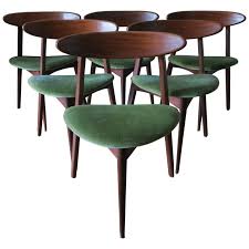 Set Of Six Three Legged Danish Teak Dining Chairs 1960s Danish Dining Chairs Dining Chairs Teak Dining Chairs