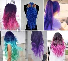 Find and follow posts tagged blue dip dye on tumblr. Multi Colored Hair Discovered By Ella On We Heart It