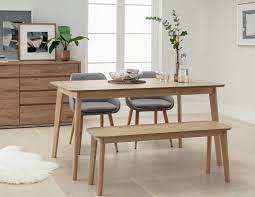 Argos Home Skandi Oak Veneer Table 2 Grey Chairs Bench Space Saving Dining Table Dining Table Chairs Small Dining Table