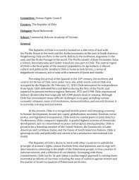 How to win a best delegeate award in mun? David Brobrowski Model Un 2nd Position Paper Chile