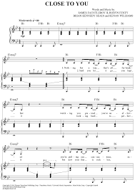 Close To You Sheet Music Easy Piano Sheet Music Piano Music