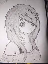 Step 2 next, outline the structure of the face, then draw a hairline with a simple parting style. Images Of Beautiful Cute Anime Girl Pencil Drawing