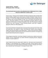 Hebahan penting gangguan bekalan air tidak berjadual di jajahan tumpat. Gangguan Air Di 130 Kawasan Klang Shah Alam Petaling Mulai 1 00pm