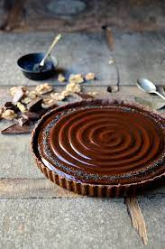 No Bake Caramel Walnut Chocolate Tart Bibbyskitchen Recipes Recipe Desserts Chocolate Tart Dessert Recipes Easy