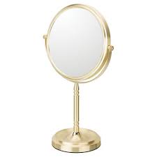 A free standing mirror is a mirror which is not attached to the wall or a vanity. Recessed Base Double Sided Free Standing Magnified Makeup Bathroom Mirror Brushed Brass Aptations Target