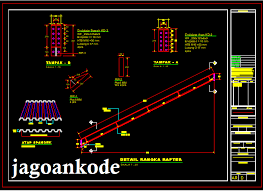 Jika kalian merupakan seorang drafter. Detail Rangka Spandek Rafter Gambar Autocad Dwg File Jagoan Kode