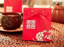 100 Pcs Red Gold Double Happiness Wedding Favor Boxes Party Decorations Sale Double Happiness Wedding Wedding Favor Boxes Simple Wedding Favors