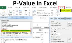 p value in excel examples how to calculate p value in