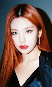 I hope do you like ♥. Yeji Light Eyes Red Hair Black Top Kpopgirlsmob