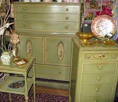 Love They Style Of This Old Furniture Flowers Not So Much 1920 Interior Mint Green Furniture Cottage Furniture