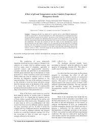 17.1.5 hydrogen peroxide with manganese (iv) oxide, height of suds manganese (iv) oxide (manganese dioxide, mno2), does not take part in the chemical reaction. Pdf Effect Of Ph And Temperature On The Catalytic Properties Of Manganese Dioxide