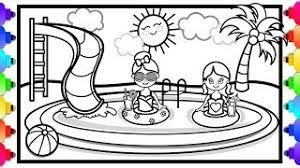 If your little princess is love with the queen of pink, then printing off a few of these coloring pages will delight her! How To Draw A Swimming Pool For Kids Pool Party Swimming Pool Coloring Pages Youtube