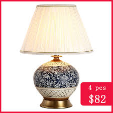 Depending on the pattern of your base, you may want to consider a lamp shade that is more on the subtle side. Tuda Chinese Ceramic Table Lamp Bedside Lamp Blue Table Lamps For The Bedroom For Living Room Vintage Bedroom Lamp Home Decor Ceramic Table Lamp Table Lamptable Lamp Ceramic Aliexpress