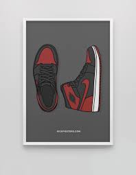New Br Jordan 1 Bred Sneaker Art Nike Art Hypebeast Wallpaper