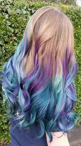 Mermaid Peacock Hair Hair Styles Ombre Hair Blonde Hair Color
