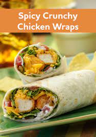Spicy Crunchy Chicken Wraps Recipe Recipes Wrap Recipes Chicken Wrap Recipes