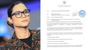 🚨🔥 KARLA TRIGUEROS IMPULSA EL ORDEN Y LA EXCELENCIA EN LAS ESCUELAS DE  TODO EL SALVADOR DESDE EL 20 DE AGOSTO🚨💥🚨 ✉️ La ministra de Educacion  Karla Trigueros, envió hoy un memorándum