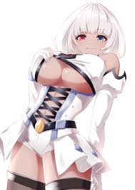 alma judikhali, saikyou no shienshoku wajutsushi de aru ore wa  sekai sa kyou clan wo shitagaeru, absurdres, highres, 1girl, aonouta, belt,  blue eyes, breasts, brown thighhighs, cleavage, closed mouth, corset, crop  top,