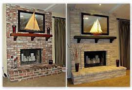 How to paint a brick fireplace. Painting A Brick Fireplace Brick Fireplace Makeover Brick Fireplace Painted Brick Fireplaces