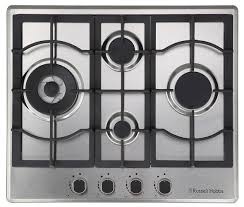 4 burner gas stove comes with both auto ignition and manual. Rh60gh403ss 59cm Wide 4 Burner Gas Hob Stainless Steel Russell Hobbs