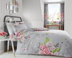 Alice Printed Duvet Quilt Cover Bedding Set Grey Pink Linens Range Duvet Cover Sets Turquoise Duvet Cover Gray Duvet Cover