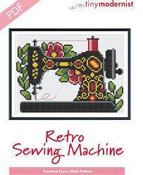 Free cross stitch pattern maker is a tiny online app for making cross stitch patterns in a few clicks free patterns, cross stitch, beading, loom, bricks, peyote, right angle weave, crossstitch, beadwork, fre, cross stitching, crossstitching, stich, stiching, paterns, pcstitch. Retro Sewing Machine Downloadable Pdf Cross Stitch Pattern Tiny Modernist Fat Quarter Shop