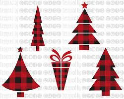 Black And White Buffalo Plaid Christmas Tree Clipart Pin On Winter Vectors And Cut Files