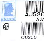 26672 TECUMSEH COMPRESSOR AJ530FT-336-B4 | eBay
