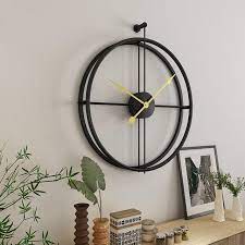 luxury metal wall clock modern design large clocks for living room minimalism european style art iron wall watches home deco decoraties thuisdecoratie wandklok